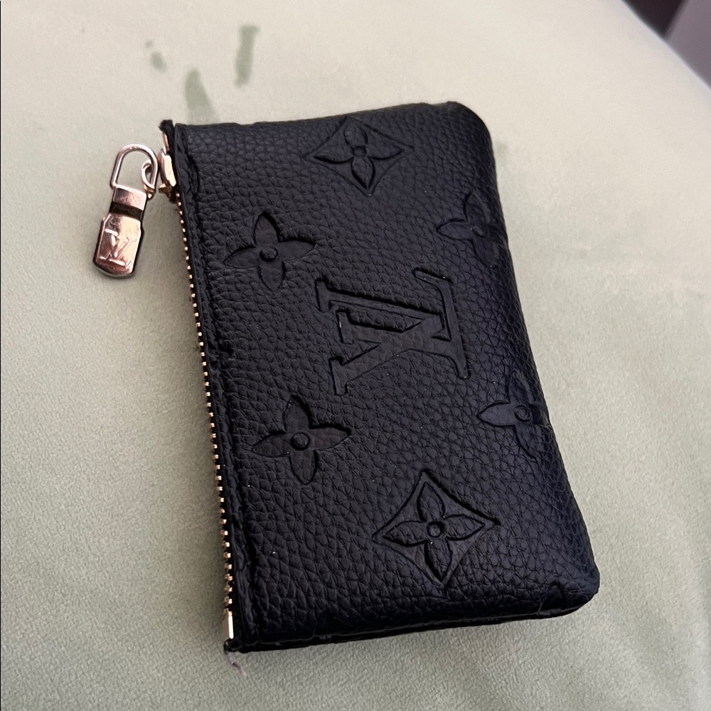 Louis Vuitton Black Textured Monogram Card HolderPouch - Picture 11 of 12
